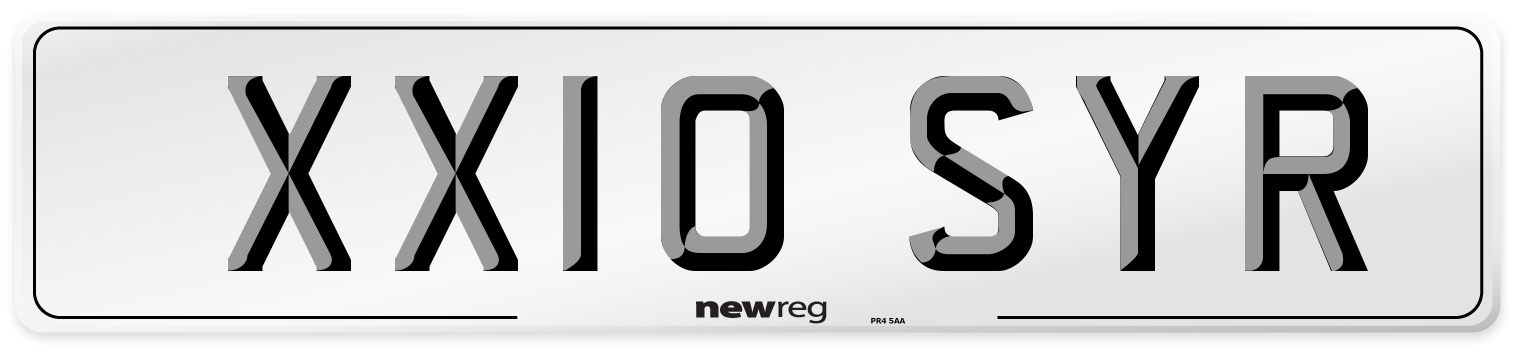XX10 SYR Number Plate from New Reg